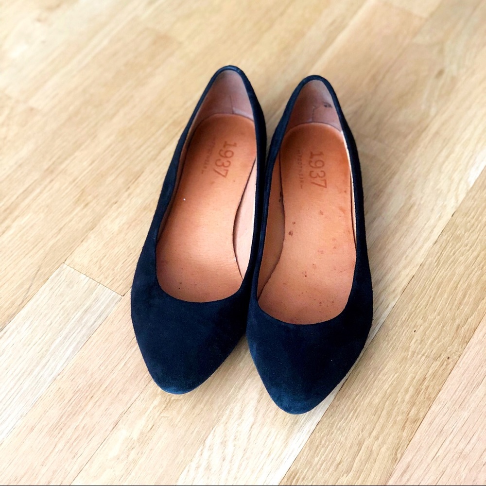 Madewell 1937 black suede flats 7.5